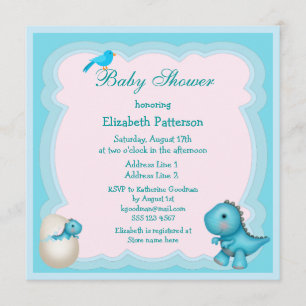 Invitation Baby shower nouvellement haché de dinosaure de