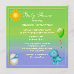 Invitation Baby shower nouvellement haché de dinosaure de