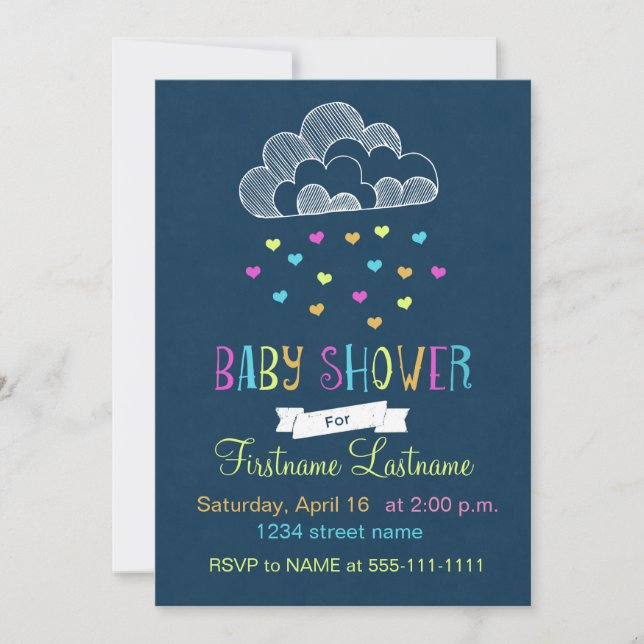 Invitation Baby shower Nuage d'amour (Devant)