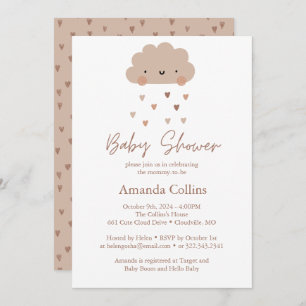 Invitation Baby shower nuage de pluie Boho mûre