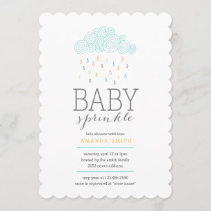Invitation Baby shower nuages de pluie