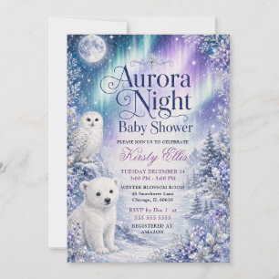 Invitation Baby Shower Nuit Aurorale