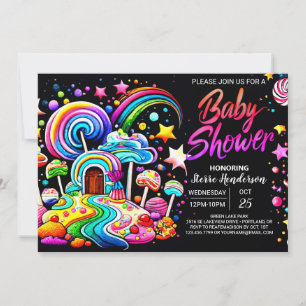 Invitation Baby shower numérique Candyland