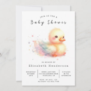 Invitation Baby shower numérique de canard neutre pour les fe