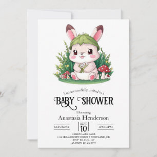 Invitation Baby shower numérique de lapin lapin mystique