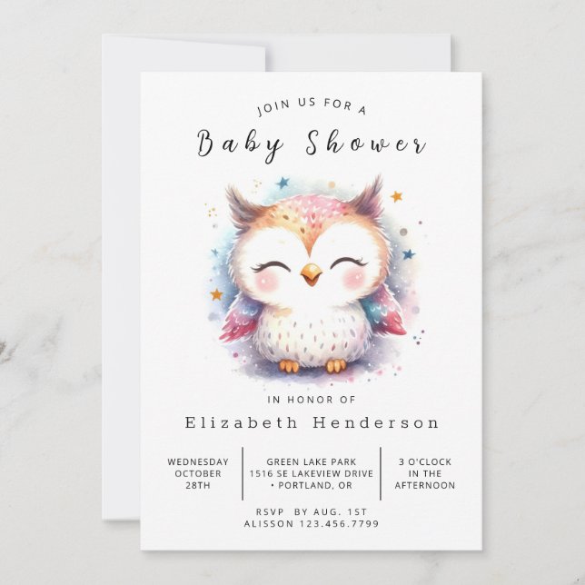 Invitation Baby shower numérique gracieux (Devant)