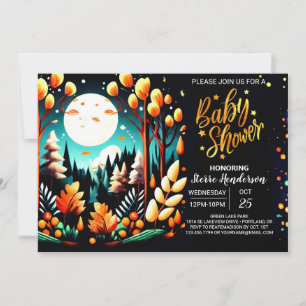 Invitation Baby shower numérique modifiable Woodland