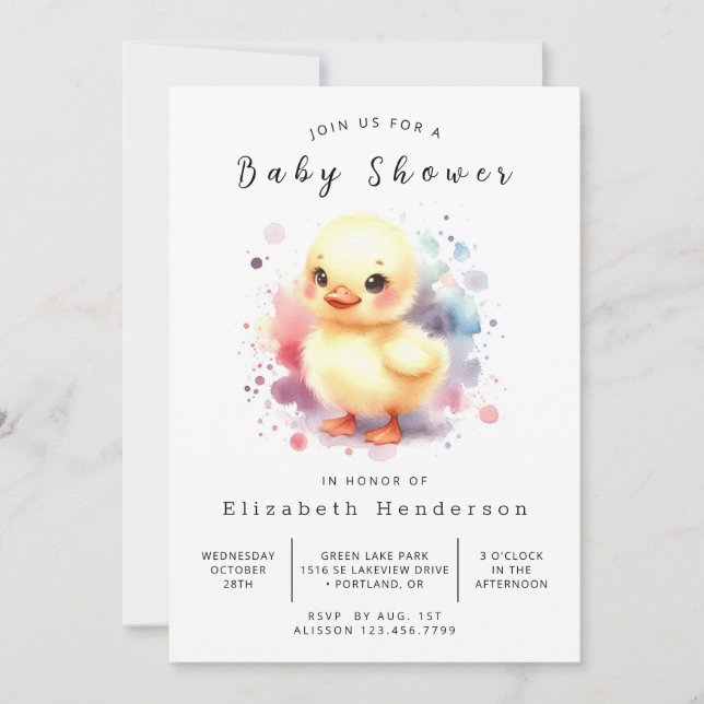 Invitation Baby shower numérique pour filles (Devant)