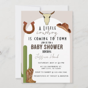 Invitation Baby shower occidental Cowboy