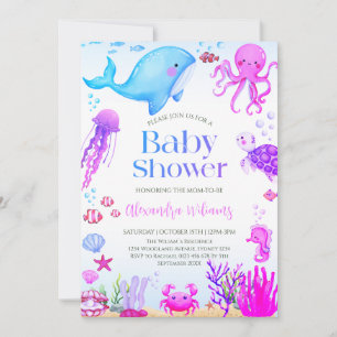 Invitation Baby shower Ocean Girl