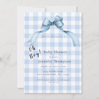 Invitation Baby shower Oh Bow En vichy Oh Boy