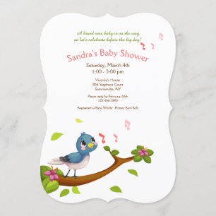 Invitation Baby Shower Oiseau Bleu