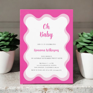 Invitation baby shower ondulé moderne et amusant