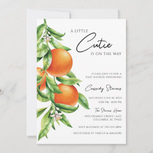 Invitation Baby shower Orange Citrus Cutie sur le chemin