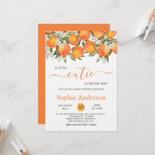 Invitation Baby shower orange de Little Cutie