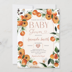 Invitation Baby shower orange Fruit d'agrumes tropicaux d'été