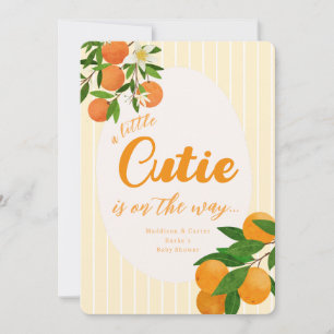 Invitation Baby shower Orange Little Cutie - Marché bio