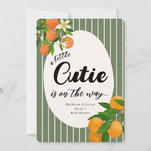 Invitation Baby shower Orange Little Cutie - Marché bio