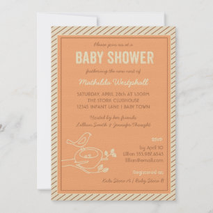 Invitation Baby shower Orange Nid