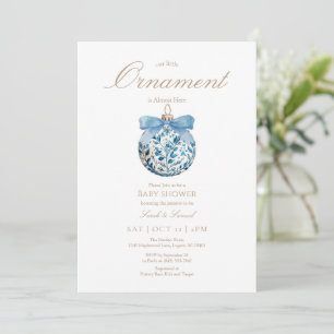 Invitation Baby shower Ornament Bleu