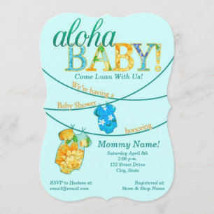 Invitation Baby shower Ornate Luau