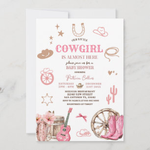 Invitation Baby shower Ouest sauvage de notre petite fille ro
