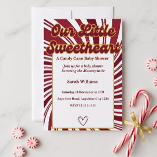 Invitation Baby Shower Our Little Sweetheart Bâton de Bonbon