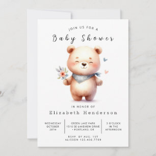 Invitation Baby shower Ours chic Whimsical