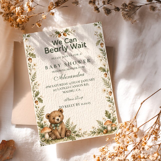 Invitation Baby Shower Ours des Bois (Créateur téléchargé)