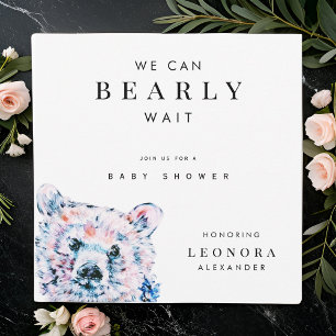 Invitation Baby-Shower Ours en Aquarelle