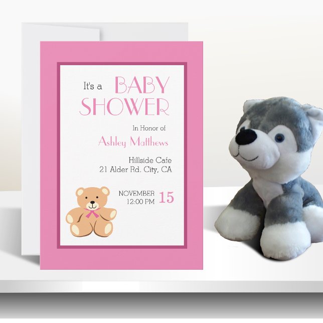 Invitation Baby Shower Ours en Peluche (Créateur téléchargé)
