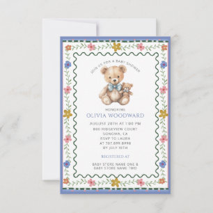 Invitation Baby Shower Ours en Peluche Fantaisiste