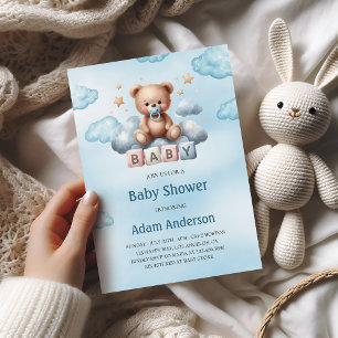 Invitation Baby shower Ours En Teddy - Baby Boy