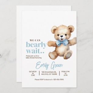 Invitation Baby shower Ours En Teddy, On Peut Attendre