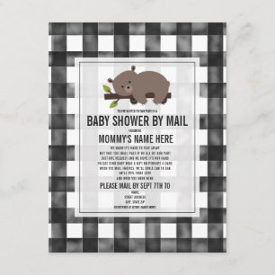 Invitation Baby shower Ours En vichy Sleepy par courrier