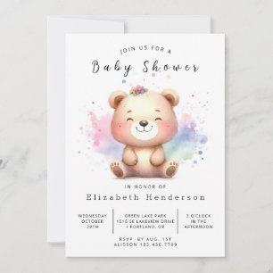 Invitation Baby shower Ours numérique Boho