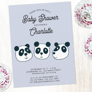 Invitation Baby shower Ours Panda géant