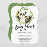 Invitation Baby shower Ours Panda moderne