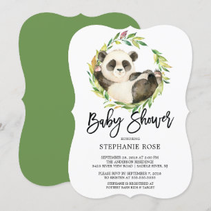 Invitation Baby shower Ours Panda moderne