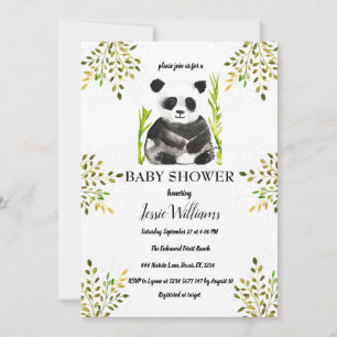 Invitation Baby shower Ours Panda Nature