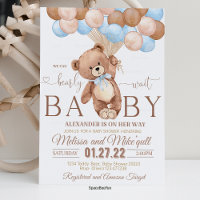 Invitation Baby shower Ours Teddy On Peut Bearly W