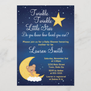 Invitation Baby shower Ours Twinkle Little Star