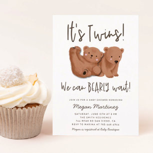 Invitation Baby shower Ours Twins