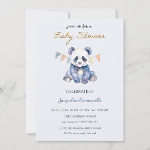 Invitation Baby-Shower ourson panda