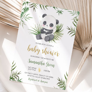 Invitation Baby shower Panda Bamboo