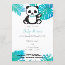 Invitation Baby shower Panda Boy