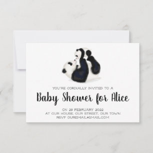 Invitation baby shower Panda et petits