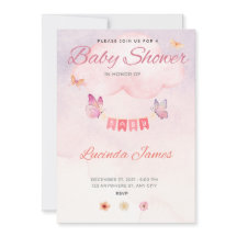Invitation Baby shower papillon