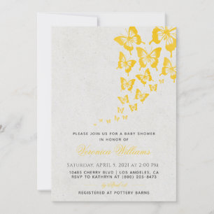 Invitation Baby shower papillon