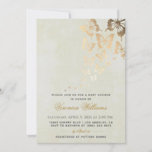 Invitation Baby shower papillon